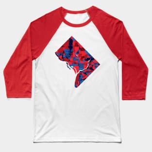 Washington DC Map Art Baseball T-Shirt